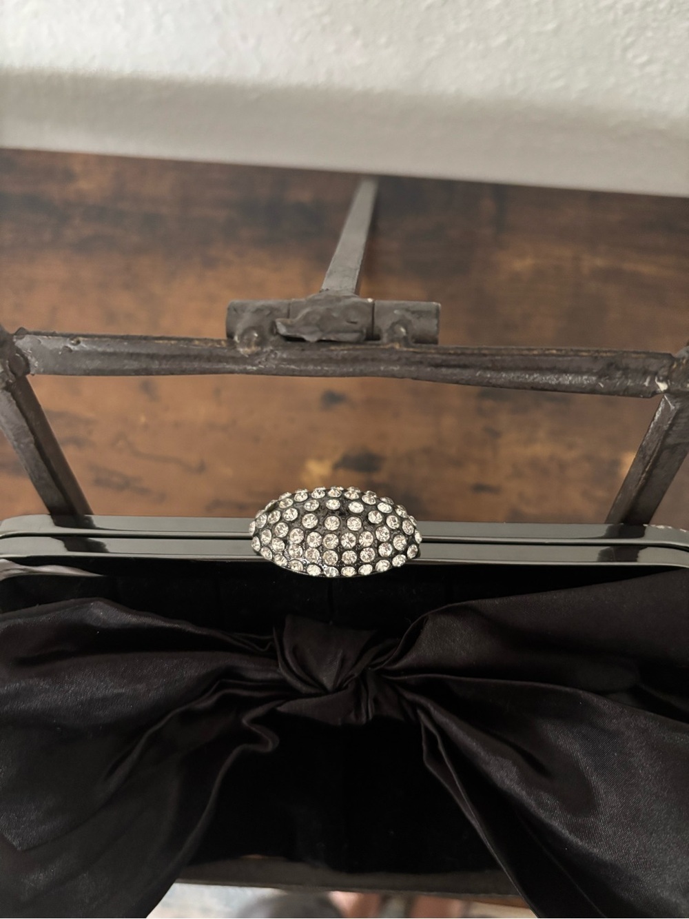 Neiman Marcus Clutch w/ Bow accent and Crystal closure